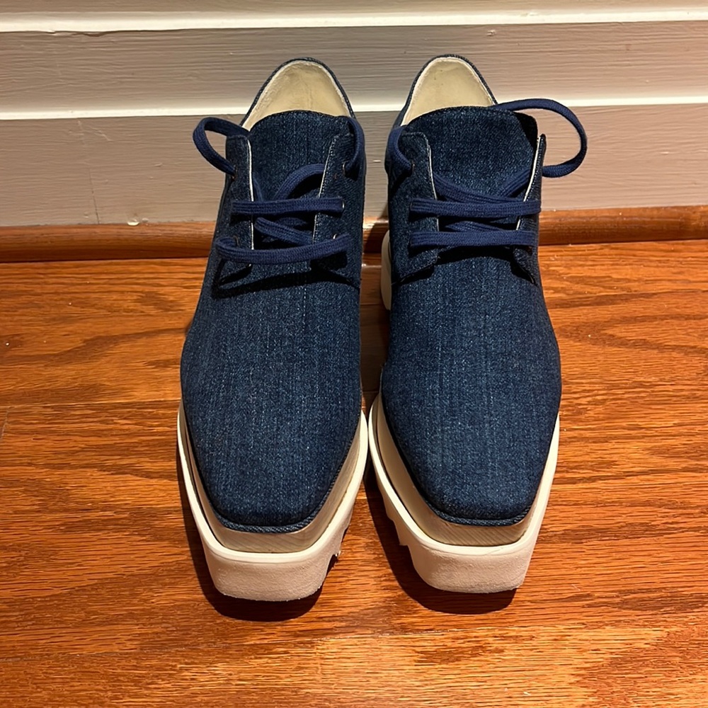 Stella McCartney Denim Platform Derby Shoes